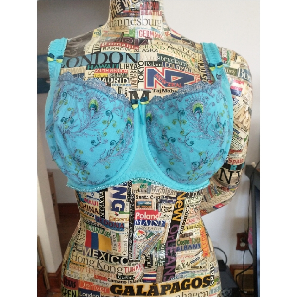 Bravissimo 34H (5D) Turquoise Peacock Balconette Bra